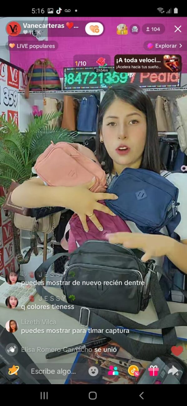 Morral tela mojada