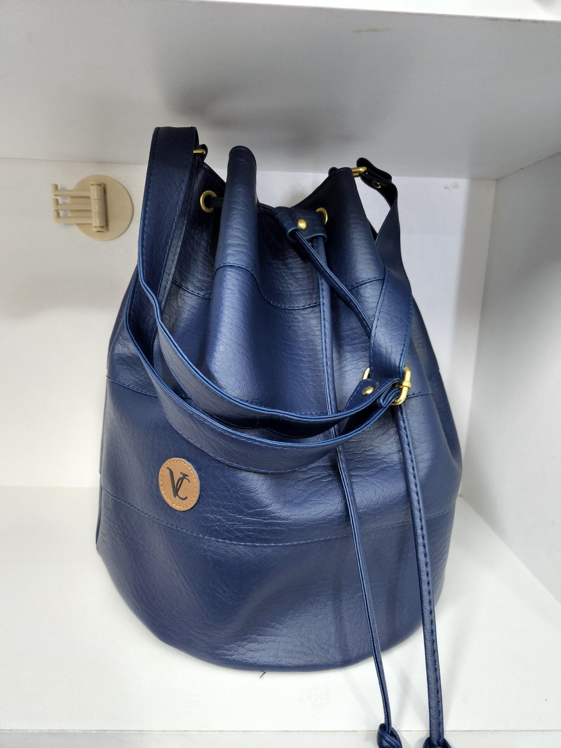 Bolso Vanesa cuero mamut azul